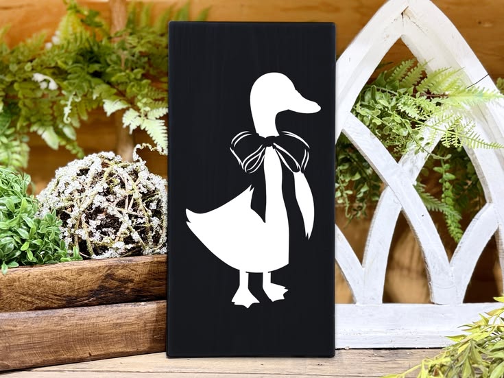 Vintage Goose with a bow