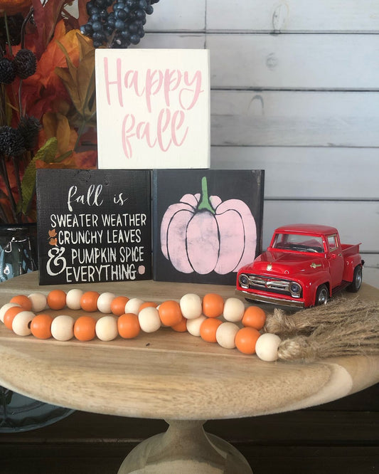 Tiered tray blocks. autumn